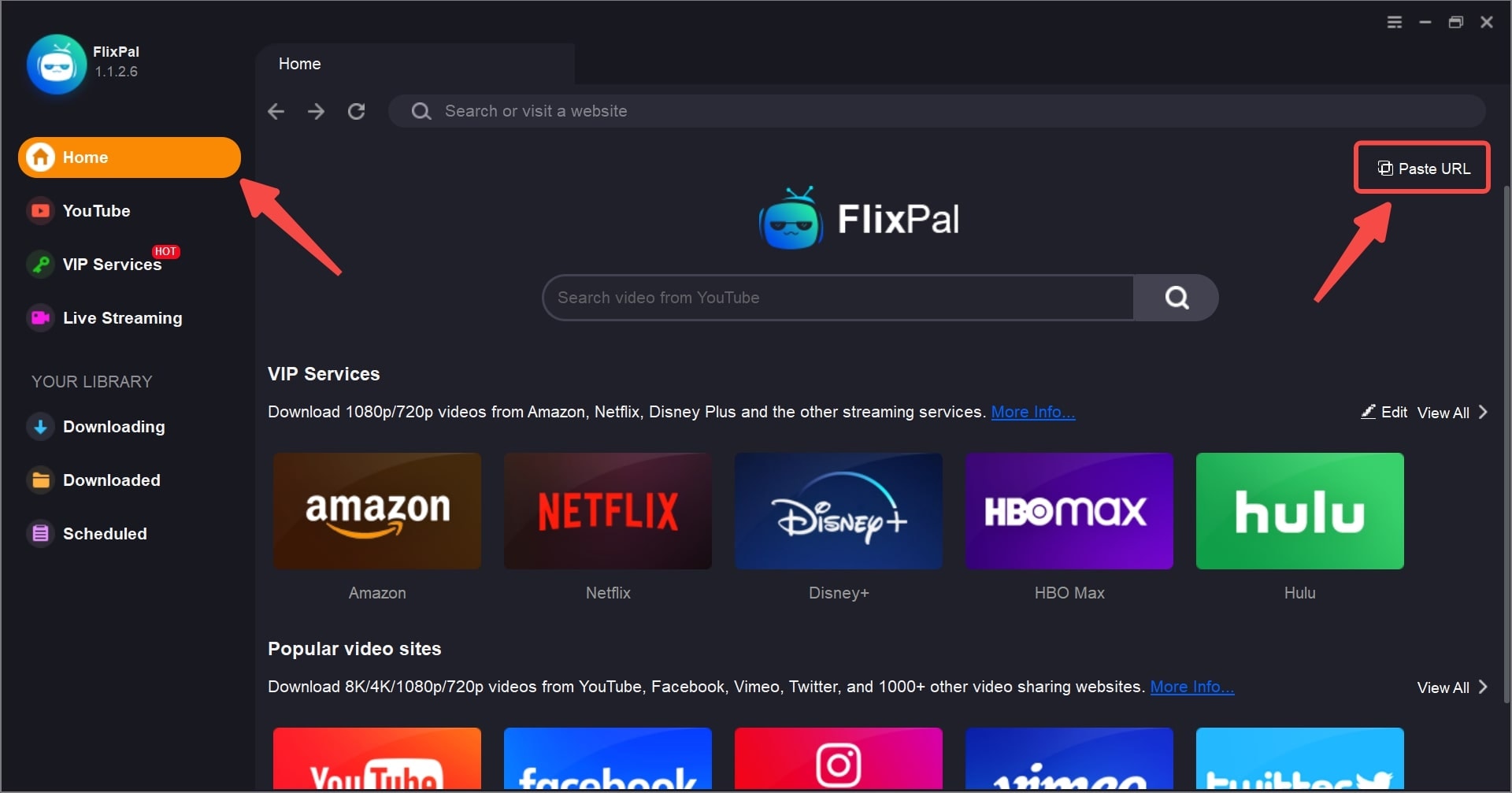 Starten Sie FlixPal und öffnen Sie ReelShort über den integrierten Browser oder den Bereich der unterstützten Dienste.