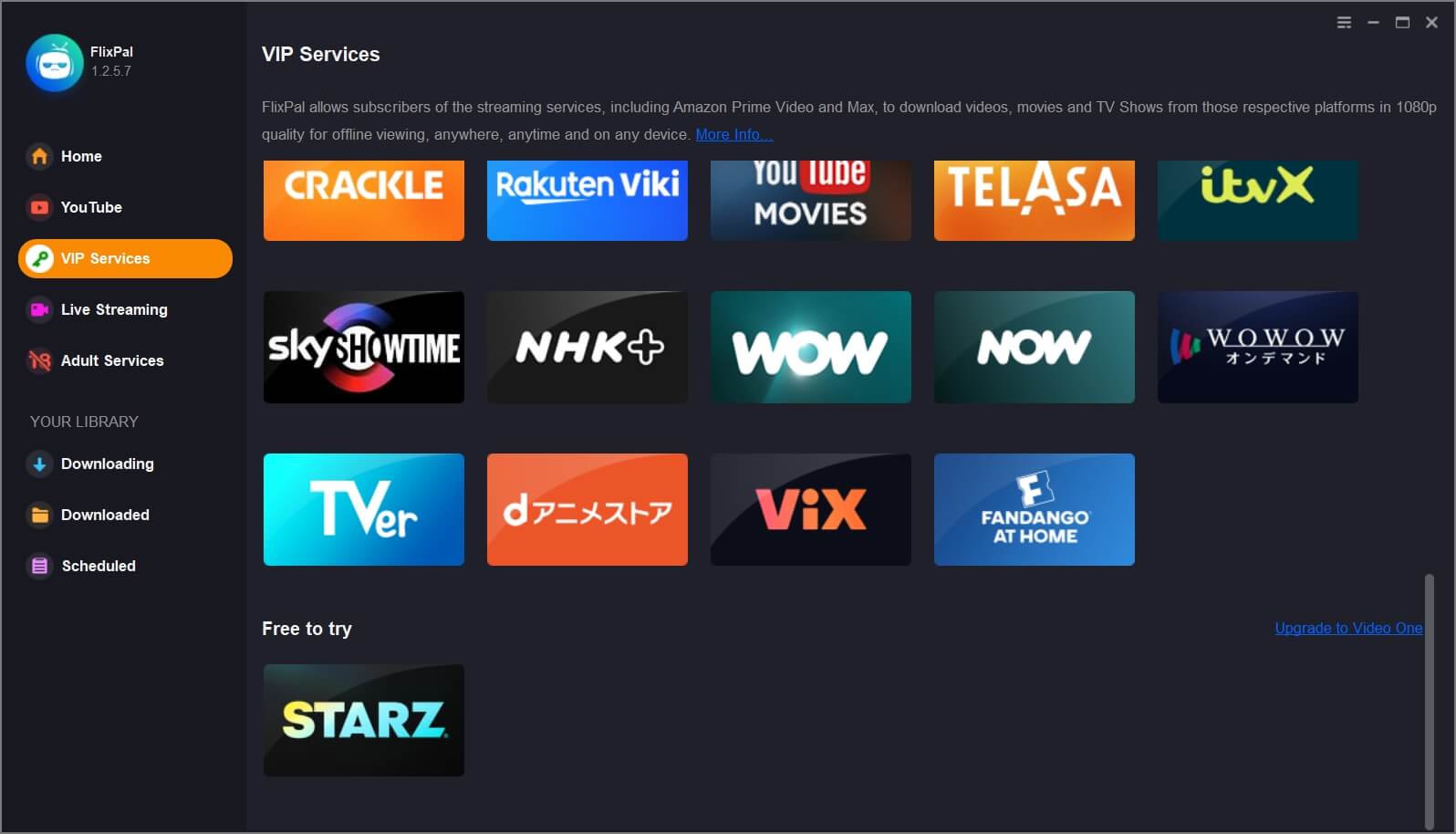 Launch FlixPal and login to your STARZ account through the built-in browser.
